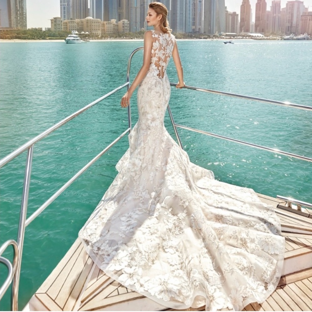 Eddy K SKY 115 Couture Wedding Dress Off White Ivory Lace